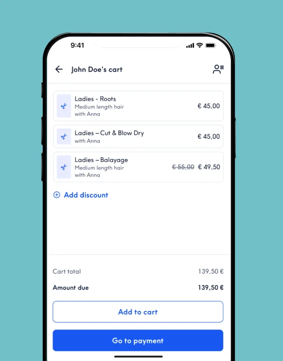 Contactless payment on a Treatwell Pay card machine showing transaction completed